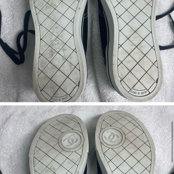 CHANEL SUEDE/VELOUR SNEAKERS BEAUTIFUL AND NEVER WORN ONLY ACROSS MY CARPET - Picture 10 of 16